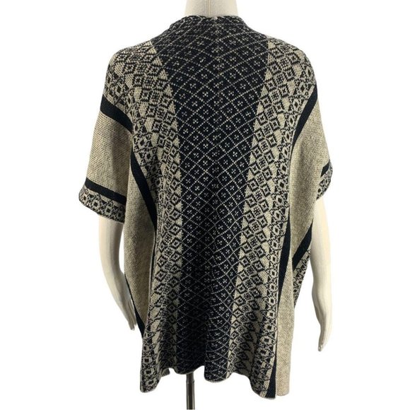 One World XL Sweater Cardigan Boho Shawl Ivory Bla - Picture 3 of 7